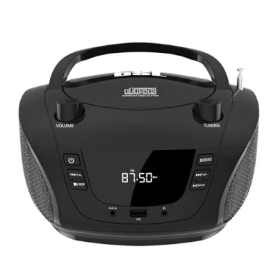 Afbeelding van Boombox BSL JL 2031A Draagbare Bluetooth CD radio met 4 W RMS vermogen FM en USB poort, compatibel MP3 bestanden, lcd display, AUX IN ingang hoofdtelefoonuitgang