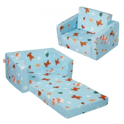 Image de VEVOR Fauteuil pour enfant canapé pliable en tissu flocon de neige sofa 2 1