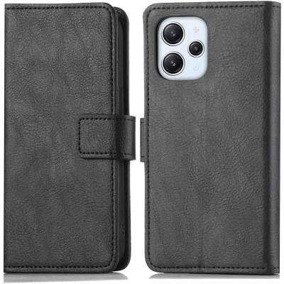Afbeelding van iMoshion Hoesje Geschikt voor Xiaomi Redmi 12 Met Pasjeshouder Luxe Bookcase Zwart
