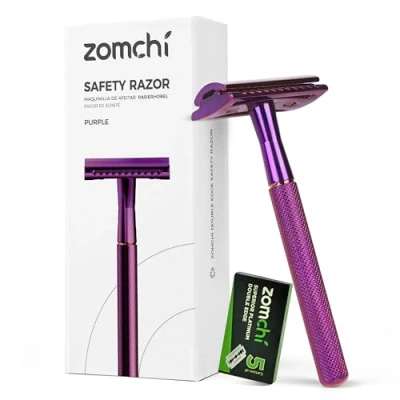 Image de ZOMCHI Rasoir de surete femme metal Manuel homme et sécurité reutilisable Violet