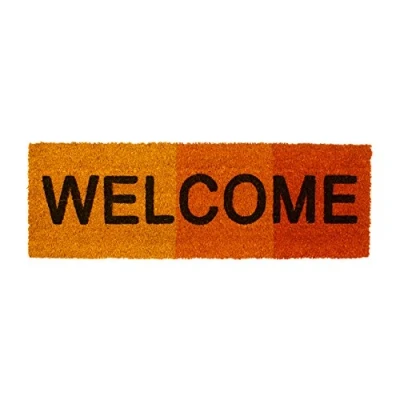 Afbeelding van Relaxdays deurmat WELCOME 75 x 25 kokosmat meerkleurig voetveger, voetmat, PVC rood
