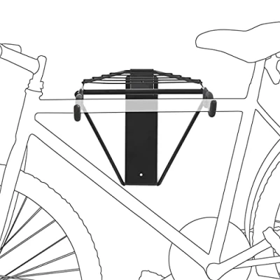 Afbeelding van Relaxdays Fiets ophangsysteem muur 2 haken en plateau tot 50 kg ruimtebesparend