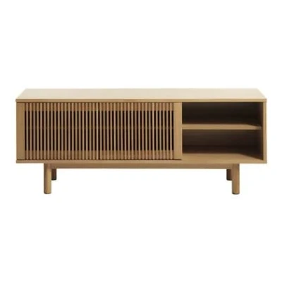 Afbeelding van Tv Meubel Naturel Eikenhout 2 Deuren 143x40x55cm Tiber Giga Living