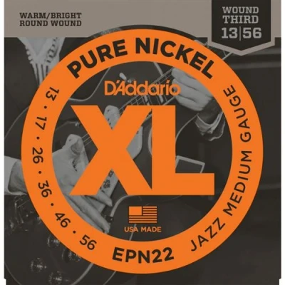 Image de D&#039;Addario EPN22, Jazz Medium, 13 55 nickel pur jeu guitare électrique
