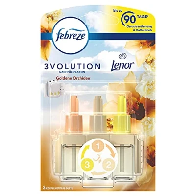 Afbeelding van Febreze 3Volution Gouden Orchidee Parfum Navulverpakking 20 ml, 3 alternatieve geuren voor het verwijderen van