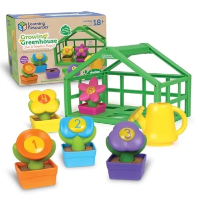 Afbeelding van Learning Resources Broeikas met kleuren en cijfers, kleuterschool, leren voor peuters, Montessori, duurzaam speelgoed, vanaf 18 maanden, LER3605, eenheidsmaat