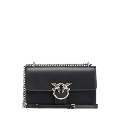 Afbeelding van Pinko Love One Classic Dc veau Se, damestas, één maat, Z99o_zwart oud zilver, Taglia Unica, zilver