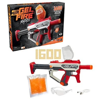 Afbeelding van Nerf Pro Gelfire Mythic Blaster, 1.600 rond, hopper, oplaadbare batterij, bril