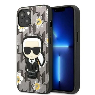 Afbeelding van Karl Lagerfeld KLHCP13MPMNFIK1 iPhone 13 6.1 grijs/grijs Bloem Ikonik