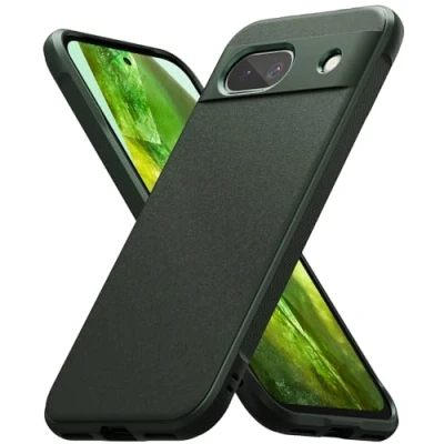 Afbeelding van Ringke beschermhoes compatibel met Google Pixel 8a [Onyx], schokbestendig, robuust, flexibel, ultradun, zacht, duurzaam, voor 8a, donkergroen