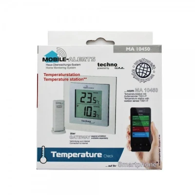 Afbeelding van Temperatuurstation met binnen en buitensensoren, het huisbewakingssysteem voor uw temperaturen