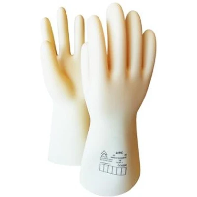 Afbeelding van Electro Latex GP 2 handschoen M/8 Huismerk Wit Slip on EN 60903