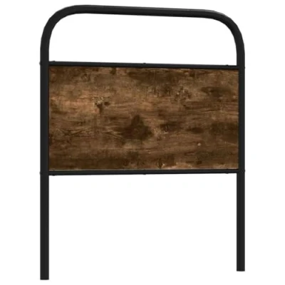 Afbeelding van vidaXL Hoofdbord 75 cm staal en bewerkt hout gerookt eikenkleurig