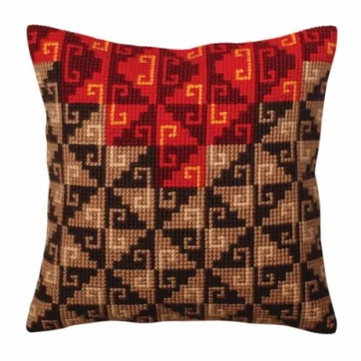 Afbeelding van Collection d&#039;Art voorbedrukt kruissteek Kussenpakket Peruvian ornament 5369