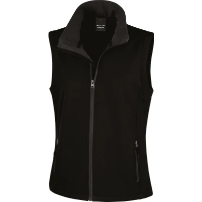 Afbeelding van Result Core Ladies Printable Softshell Bodywarmer R232F Black /