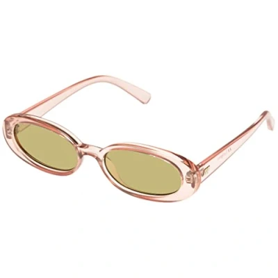 Afbeelding van Le Specs OUTTA LOVE LSP2202446 COOKIE TORT ovale zonnebril voor dames en heren met hoge uv bescherming, Olijf Mono/Rozenwater, Eén maat