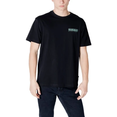Afbeelding van Napapijri Vignoni BACK Tshirt print, Heren, Maat: Small, Black beauty