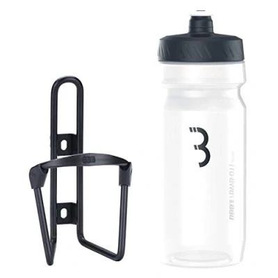 Afbeelding van BBB Cycling FuelTank Aluminium Bidonhouder met Bidon 550ml Mat Zwart / Transparant Racefiets &amp; Mountainbike Drinkbushouder Fiets BBC 03C