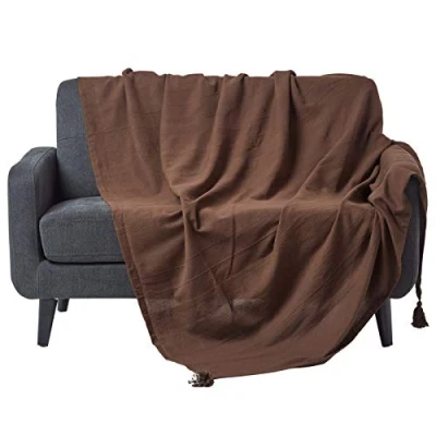 Afbeelding van Homescapes Rajput sprei, 100% katoen, bruin, 225 x 255 cm