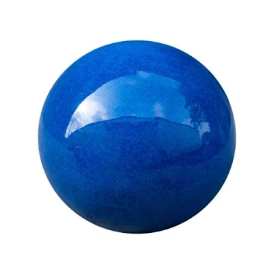 Afbeelding van Set van 5 decoratieve tuinballen keramiek, vorstbestendig en weerbestendig, koningsblauw