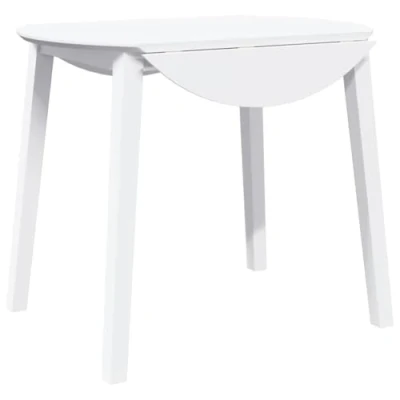 Image de vidaXL Table à manger blanc bois massif et caoutchouc4102529