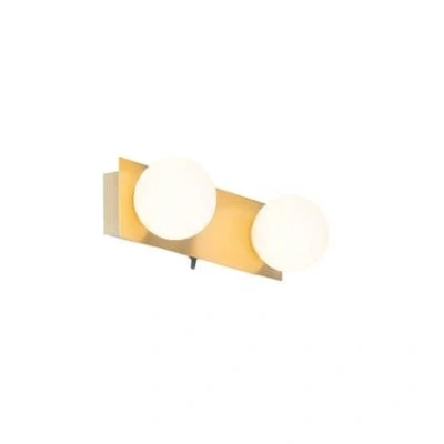 Afbeelding van QAZQA Wandlamp goud 28 cm IP44 2 lichts met schakelaar Cederic
