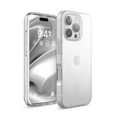 Afbeelding van elago Hybride transparante beschermhoes, compatibel met iPhone 16 Pro 6,3 inch technologie PC + TPU, stootrand, hoge camerabescherming, duurzaam, krasbestendig