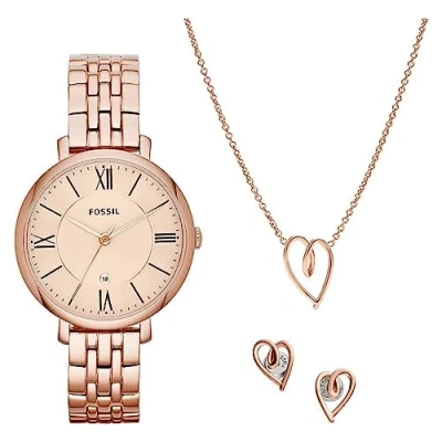 Afbeelding van Fossil Jacqueline HAND DATE Horloge Rose goldcoloured, Dames, Maat: One Size, gold coloured