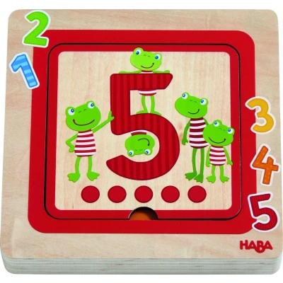 Afbeelding van Haba Puzzel Cijfervrienden Junior Hout 5 Stukjes