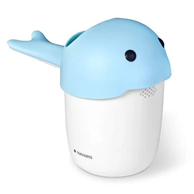 Afbeelding van Navaris haarspoelbeker voor baby&#039;s Shampoo spoelbeker in bad Beschermt ogen en gezicht Ook geschikt als badspeelgoed Blauw