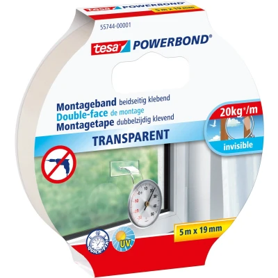 Afbeelding van Powerbond Tesa 55744 montagetape transp 19mmx5m