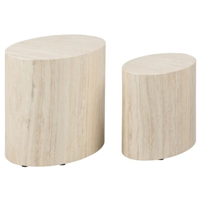 Afbeelding van Salontafel Set van 2 Finn Beige MDF Giga Living