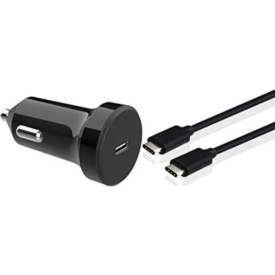 Afbeelding van Bigben Connected, USB C autolader 18W Power Delivery C/USB kabel, Zwart