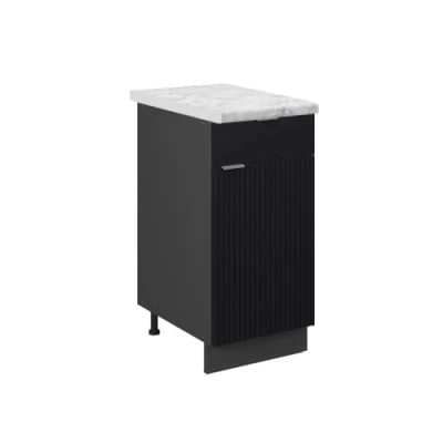 Afbeelding van Vicco Keukenonderkast Fame Line, Zwart gestreept/Antraciet, 40 cm , WB Marmer