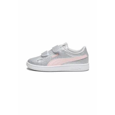 Afbeelding van Puma Smash 3.0 Glitz GLAM Sneakers laag voor kinderen, Maat: 34.5, Glacial gray frosty pink Kunststof