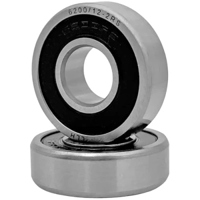 Afbeelding van 2 stuks 6200/12 2RS kogellagers (12 x 30 9 mm) 6200 12 stalen verchroomd roestvrij staal dubbele rubberen afdichting mm