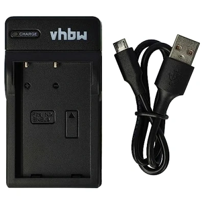 Afbeelding van vhbw USB batterijlader compatibel met Nikon D3000, D5000, D40, D40x, D60 batterij digitale camera, DSLR, Action cam