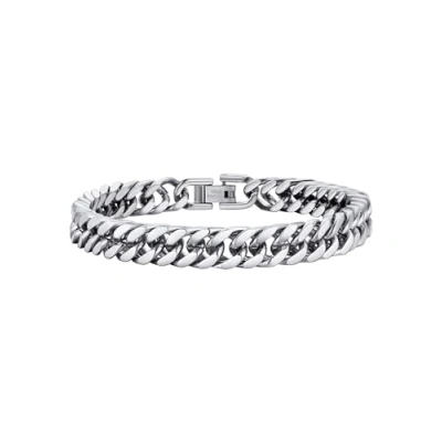 Afbeelding van Prosteel Herenarmband, 19cm/21cm/23cm, roestvrij staal/goud verguld/zwart grofmazige armband 8mm/12mm/17mm breed, rapperstijl