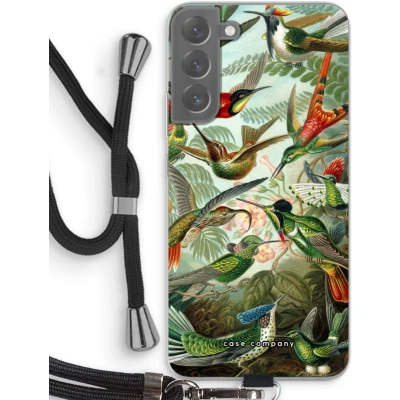 Afbeelding van Case Company® hoesje met Koord geschikt voor Samsung Galaxy S22 Plus Haeckel Trochilidae Telefoonhoesje Zwart Bescherming aan alle Kanten en Over de Schermrand