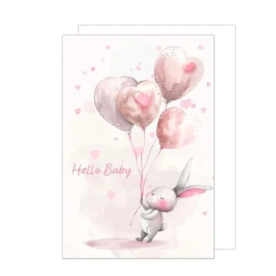 Afbeelding van Edition Seidel XXL Maxi geboortewenskaart met envelop DIN A4 babykaart evenementen kaart Hello baby meisje wenskaart roze (A4 E282)