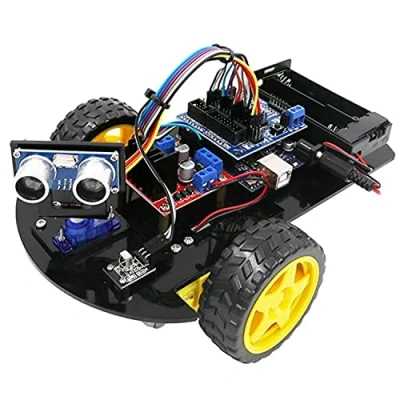 Afbeelding van AZDelivery Smart Tracking Robot 2wd Kit DIY Leren Car Ultrasone Sensor Module Infrarood Afstandsbediening Starter
