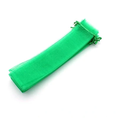 Afbeelding van 50 groene organzazakjes afmetingen 26 cm x 6 ideaal voor lange voorwerpen (waaiers, pennen) (groen)