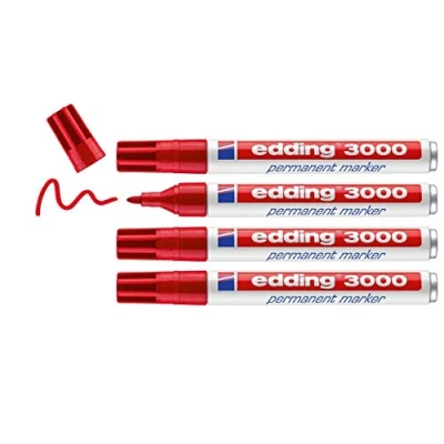 Afbeelding van Viltstift edding 3000 rond 1.5 3mm rood blister à 4 stuk