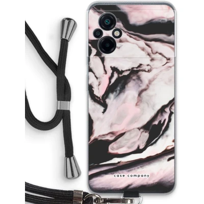Afbeelding van Case Company® hoesje met Koord geschikt voor Xiaomi Poco M5 Roze stroom Telefoonhoesje Zwart Bescherming aan alle Kanten en Over de Schermrand