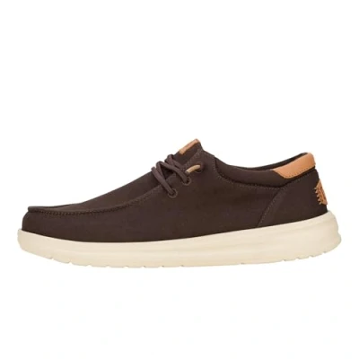 Afbeelding van HEYDUDE Paul Canvas instappers voor heren, Taupe bruin hout as, 40.5 EU