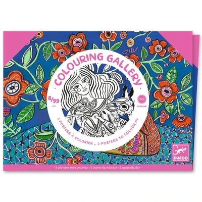 Afbeelding van Djeco kleurplaten in potfolio map bloemen 3st