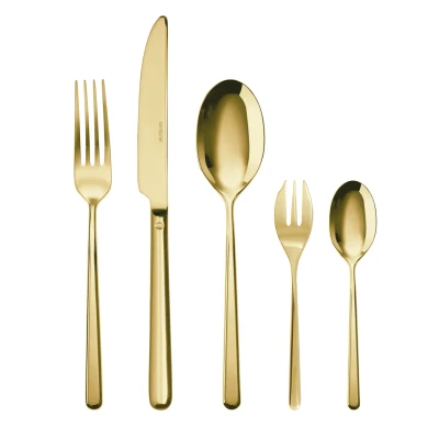 Afbeelding van Sambonet Bestekset Linear Goud 30 Delig