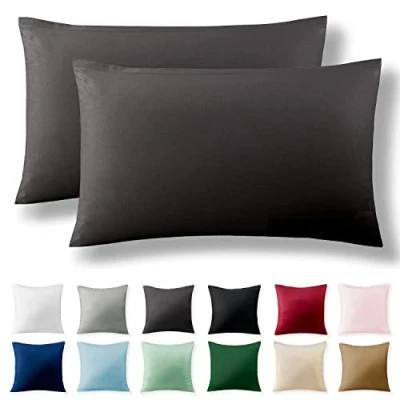 Afbeelding van Alreya Renforcé set van 2 kussenslopen 40 x 60 cm 100% katoen met YKK ritssluiting, superzachte kussensloop, kussenhoes, Oeko Tex® standaard gecertificeerd, Antraciet, alleen kussensloop