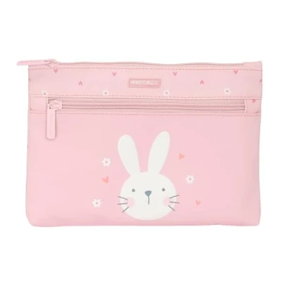 Afbeelding van Schoolpennenzak Safta Bunny Konijnenvlees Roze 23 x 16 3 cm