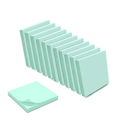 Image de 1200 Notes autocollantes repositionnables 12 blocs de 100 feuillets 75 x mm bleu pastel